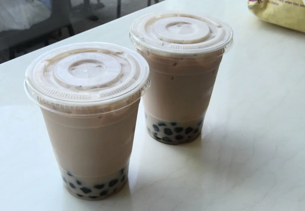 Two boba milk teas to go